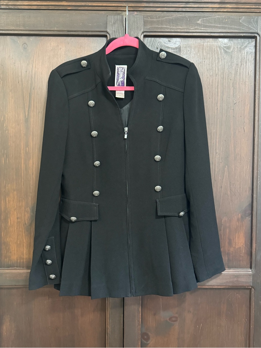 Vintage Zelda Black Military Coat Jacket 90s Size 8 Steam Punk Blazer